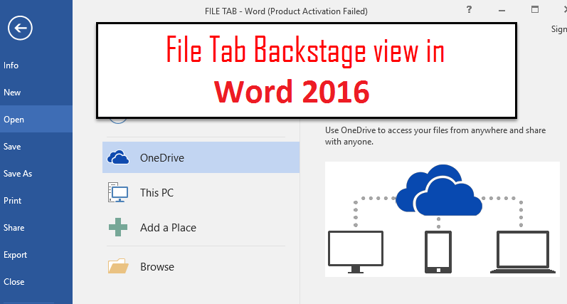 តើ Backstage View នៅក្នុង Word 2016 ជាអ្វី?