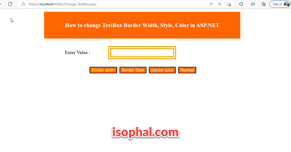 How to change TextBox Border Width, Style, Color in ASP.NET